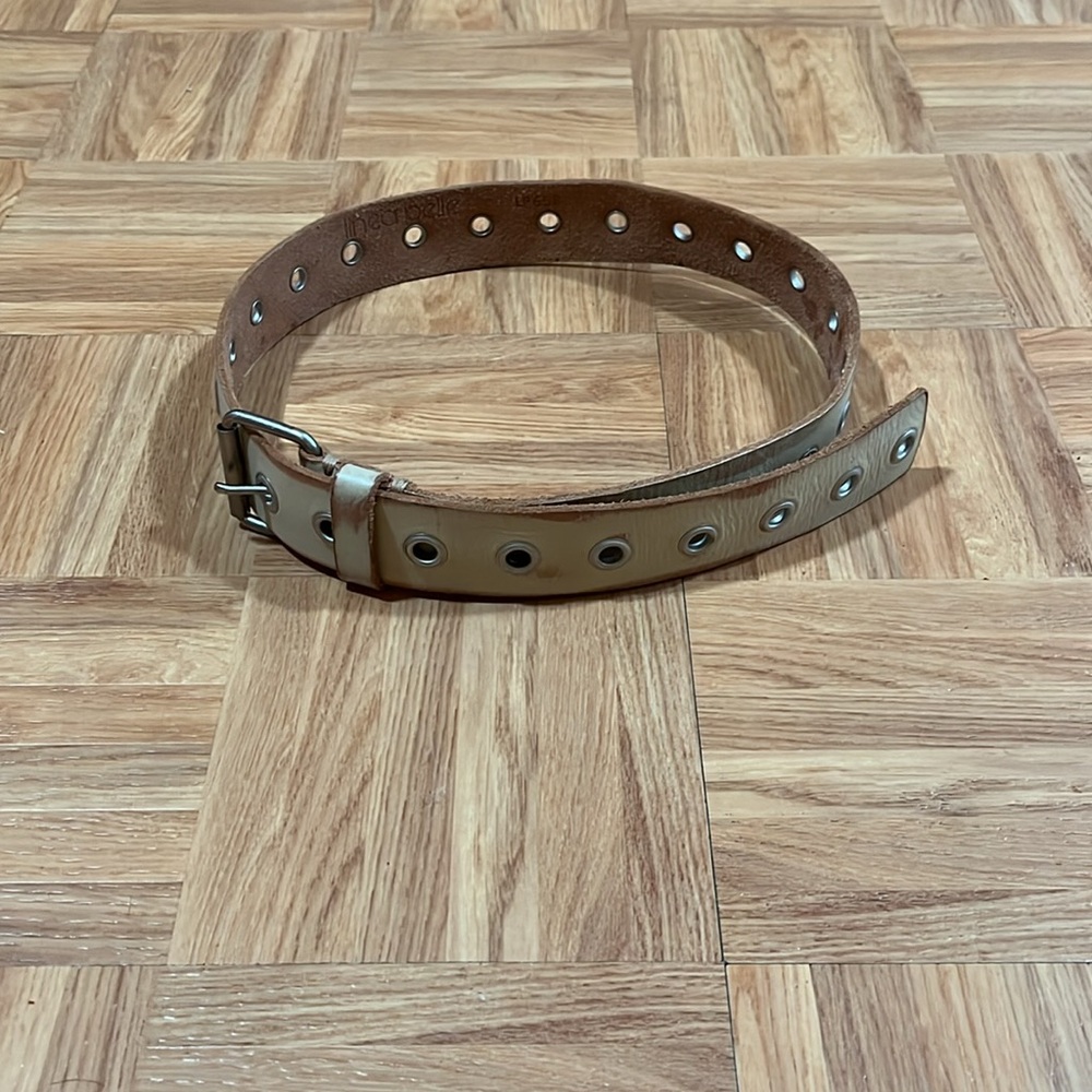 Linea Pelle Distressed Hole Embellished Bohemian Genuine Leather Belt S/M